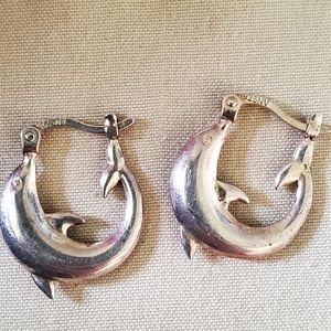 Sterling silver dolphin earrings